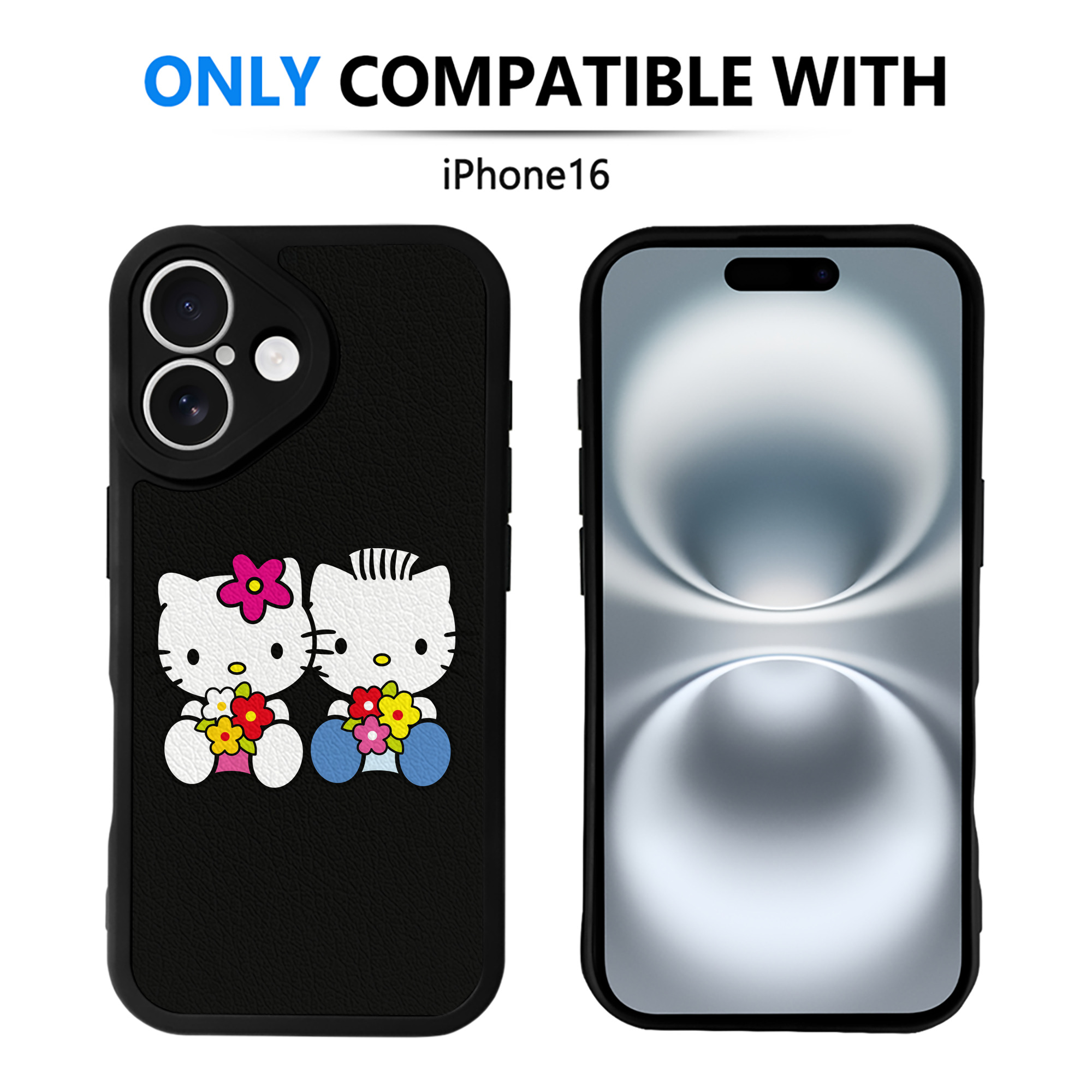 （画像用） Hello Kitty ハローキティ 【iPhone 16シリーズ対応】シリコンスマホケース（レザー調） 材質：シリコン